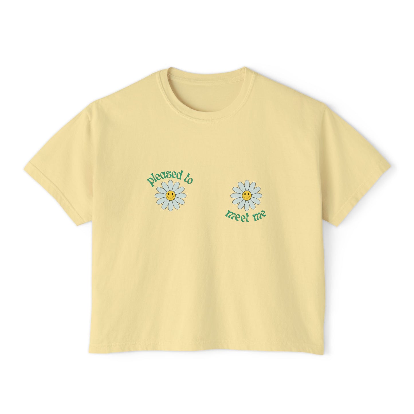 Pleased to Meet Me [Petals] ~ Boxy Crop Tee