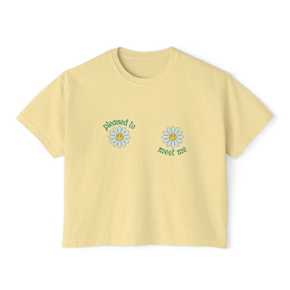 Pleased to Meet Me [Petals] ~ Boxy Crop Tee