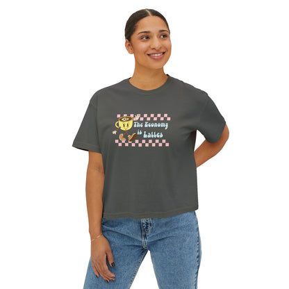 The Economy is Lattes ~ Boxy Crop Tee
