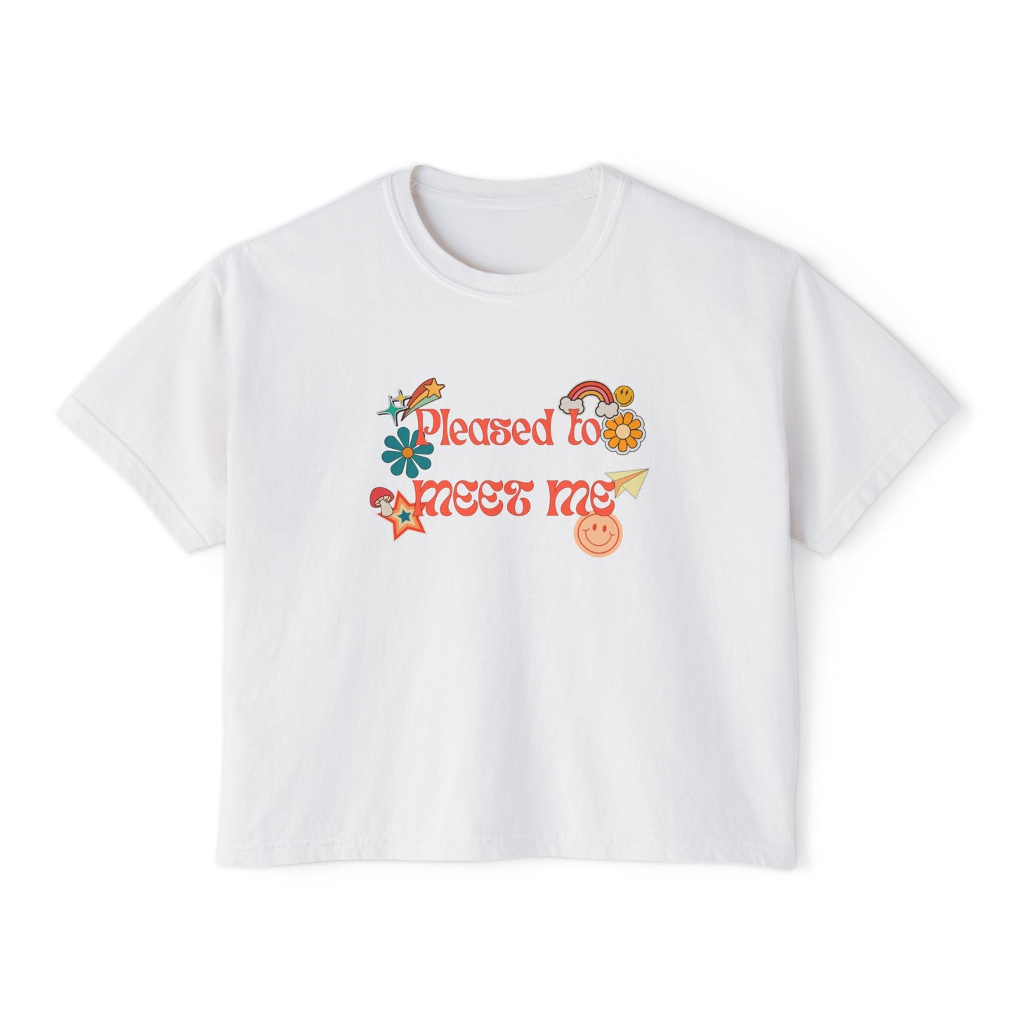 Pleased to Meet Me [Stickers] ~ Boxy Crop Tee