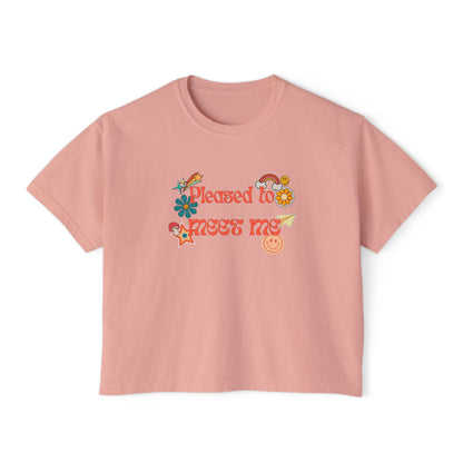 Pleased to Meet Me [Stickers] ~ Boxy Crop Tee