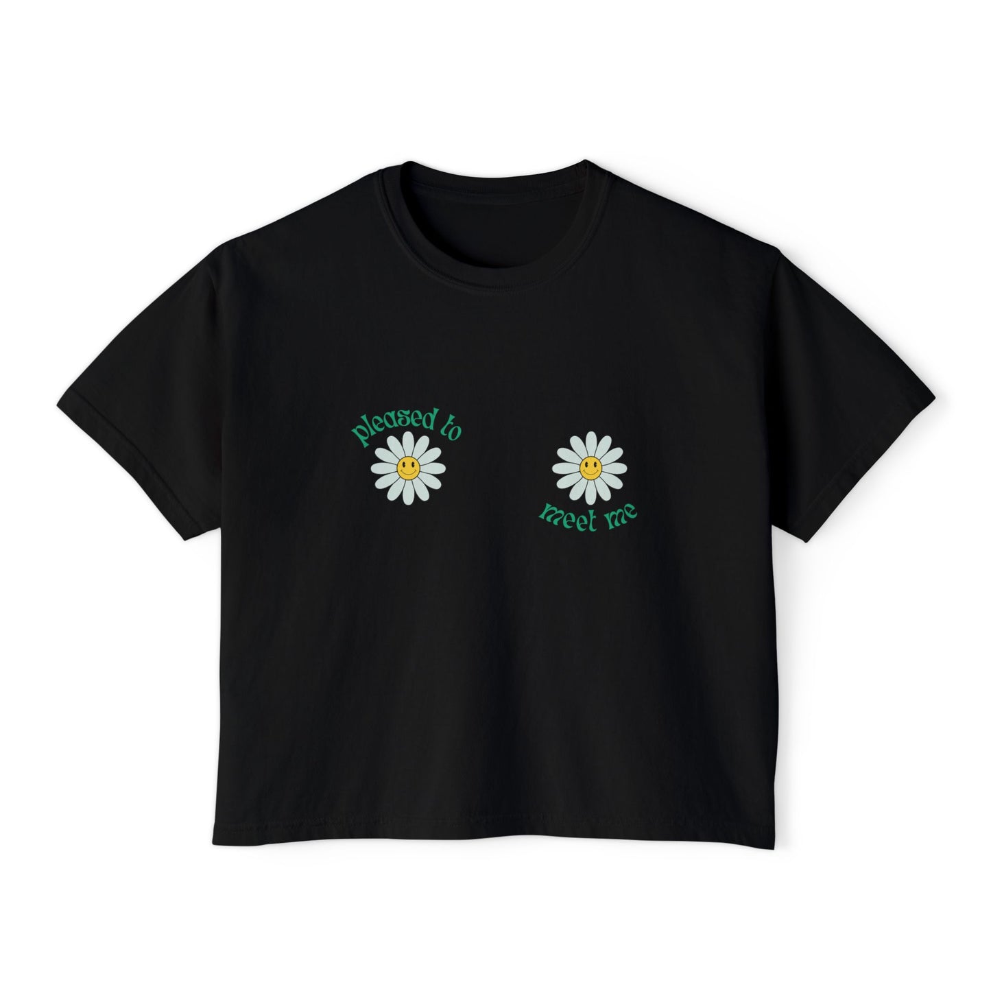 Pleased to Meet Me [Petals] ~ Boxy Crop Tee