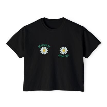 Pleased to Meet Me [Petals] ~ Boxy Crop Tee