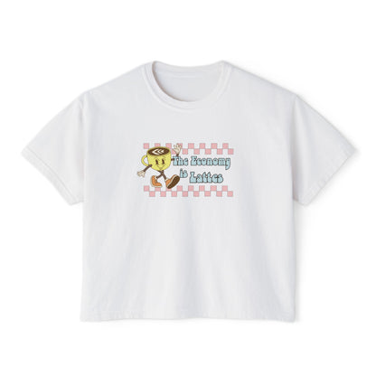 The Economy is Lattes ~ Boxy Crop Tee