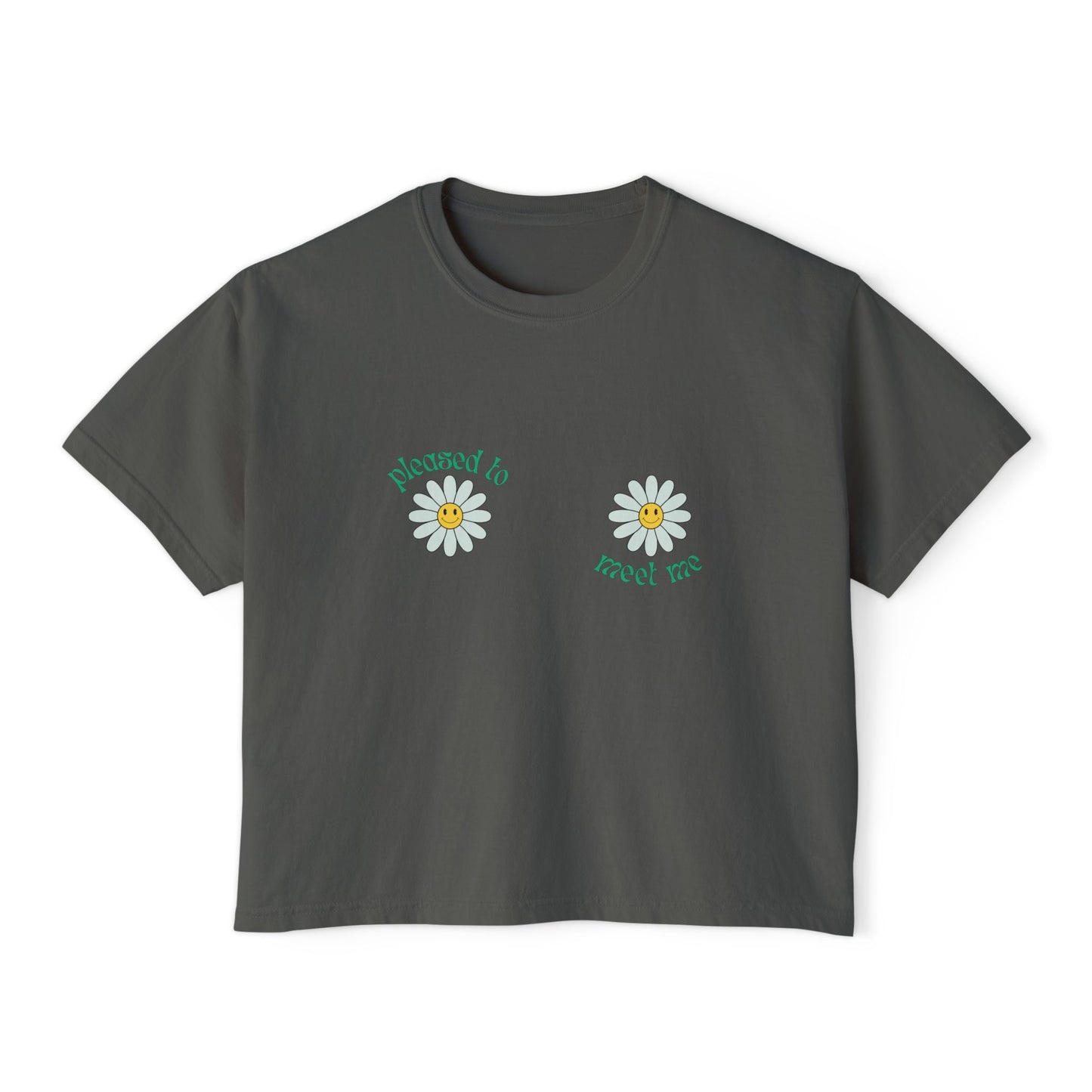 Pleased to Meet Me [Petals] ~ Boxy Crop Tee