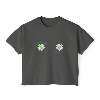 Pleased to Meet Me [Petals] ~ Boxy Crop Tee