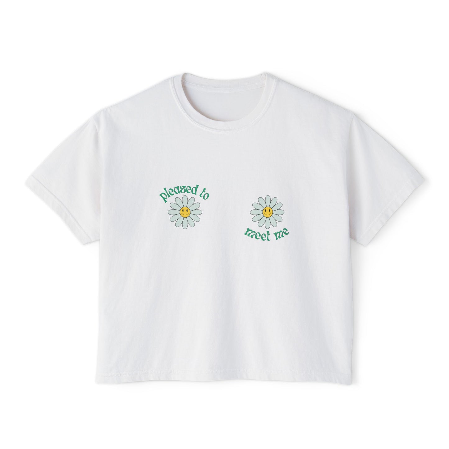 Pleased to Meet Me [Petals] ~ Boxy Crop Tee