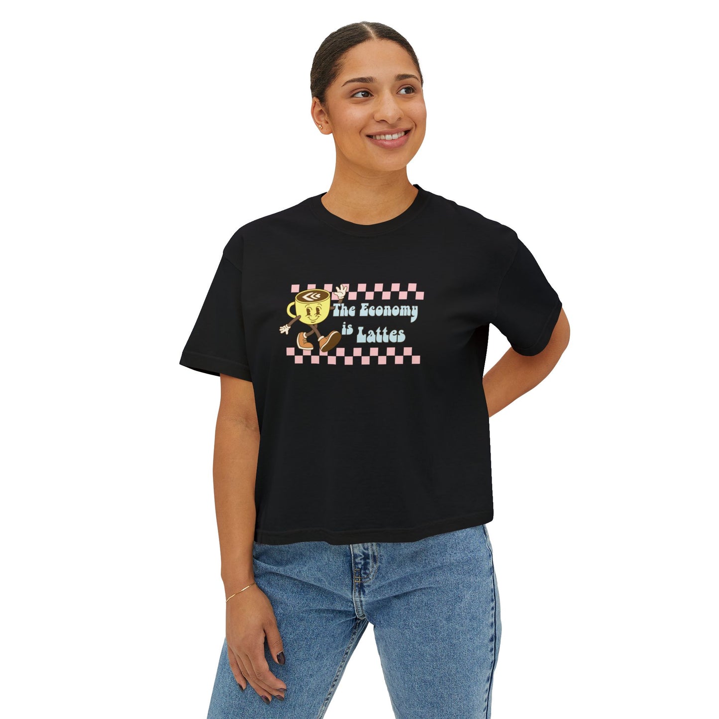 The Economy is Lattes ~ Boxy Crop Tee