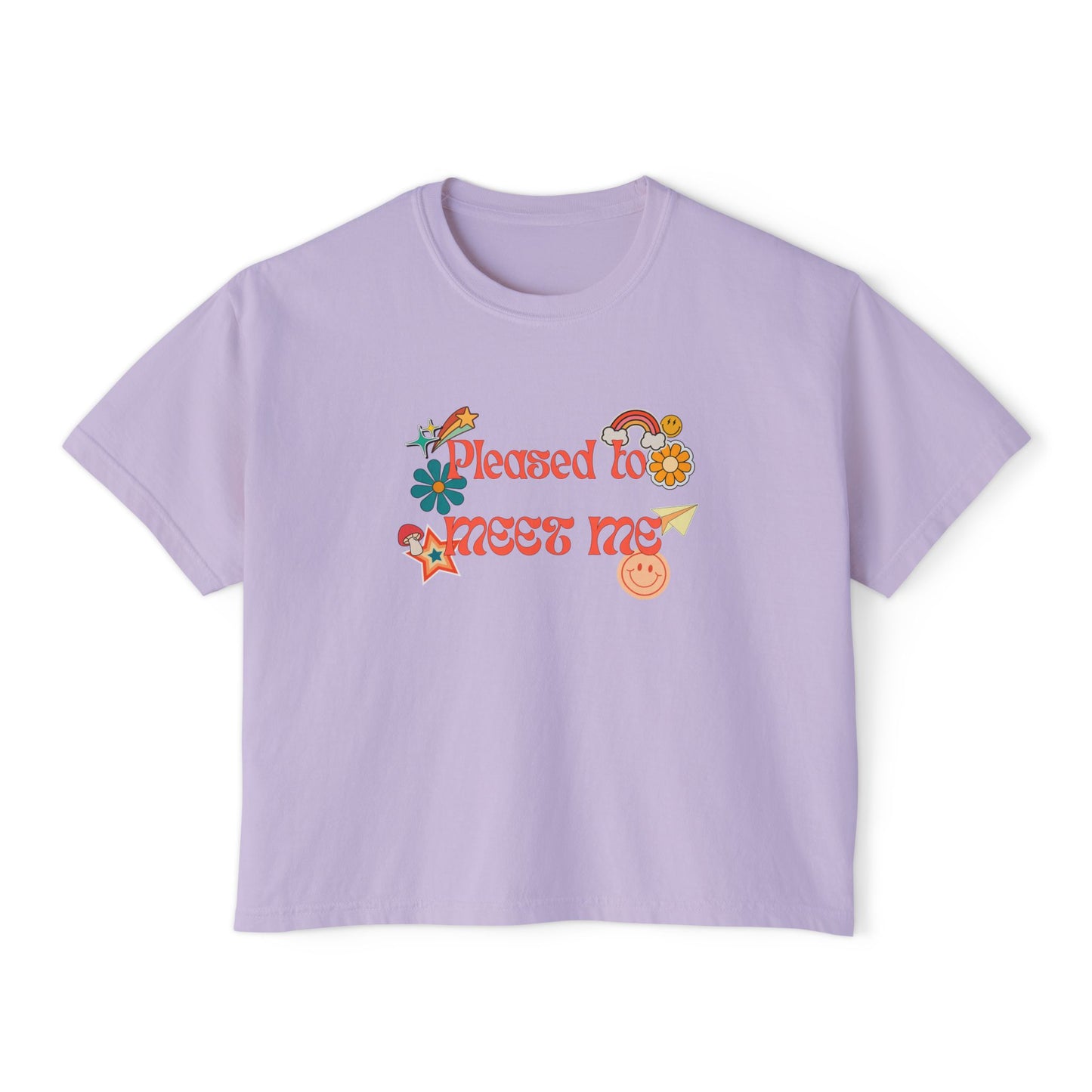 Pleased to Meet Me [Stickers] ~ Boxy Crop Tee