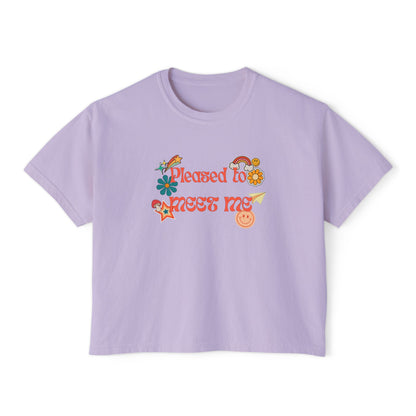 Pleased to Meet Me [Stickers] ~ Boxy Crop Tee