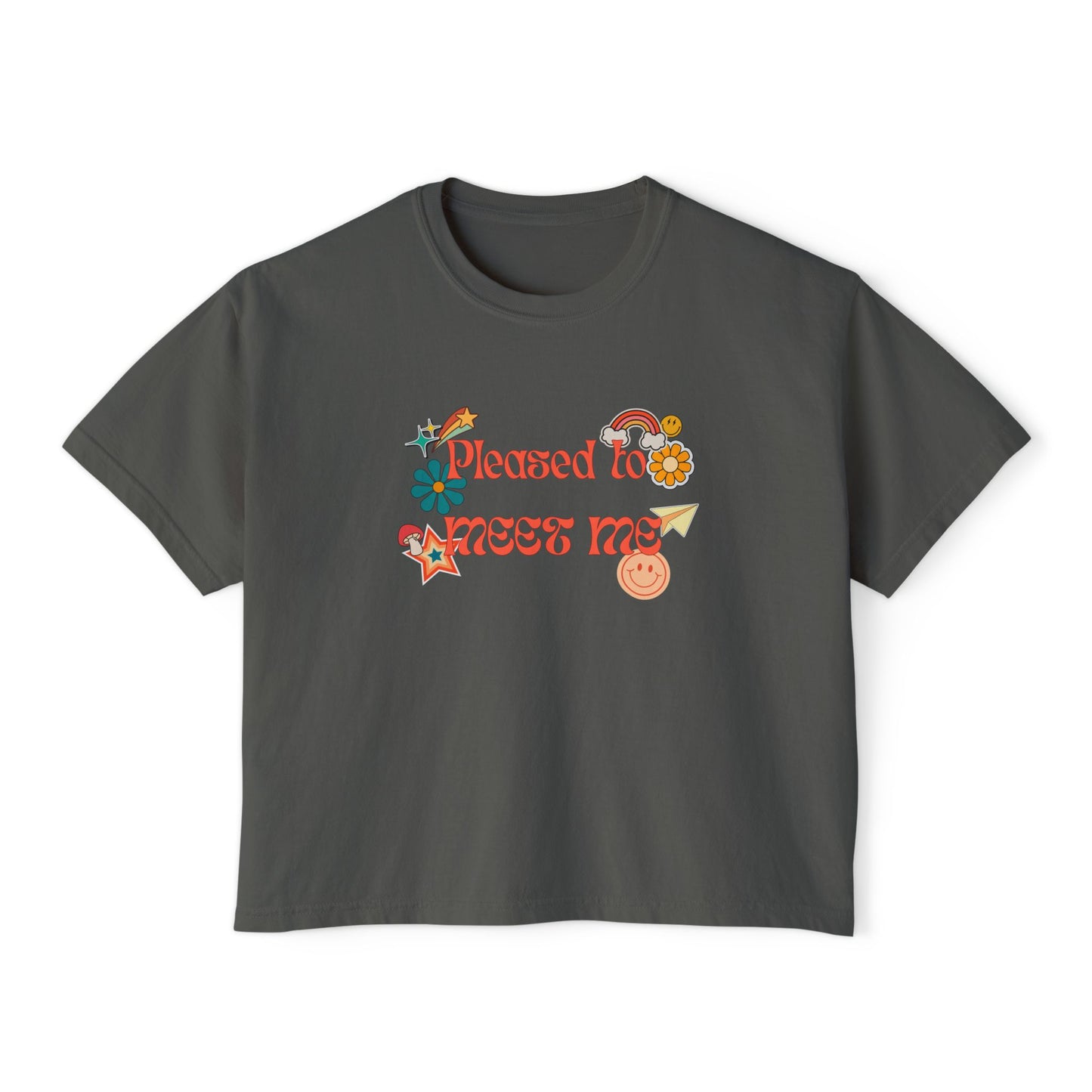 Pleased to Meet Me [Stickers] ~ Boxy Crop Tee