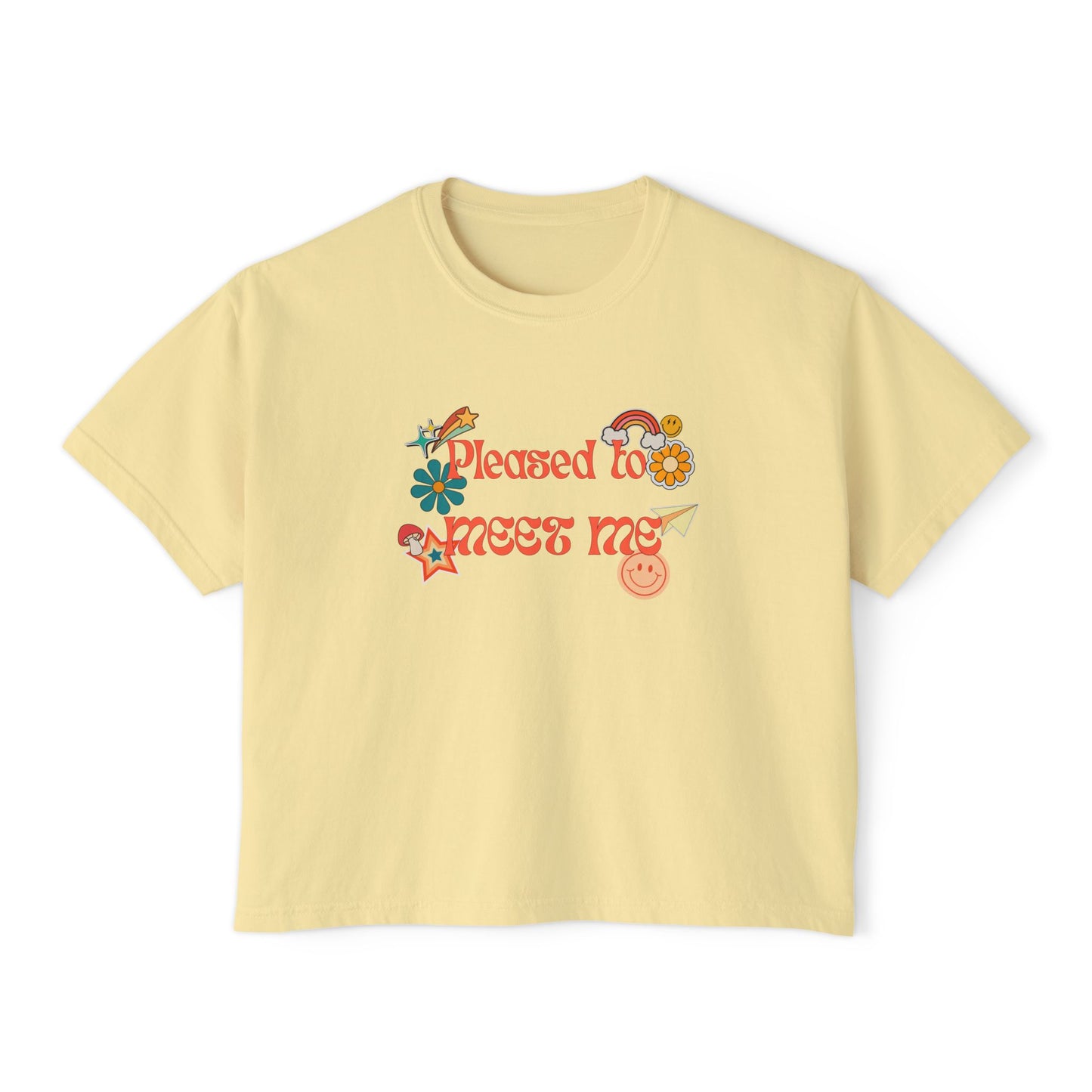 Pleased to Meet Me [Stickers] ~ Boxy Crop Tee