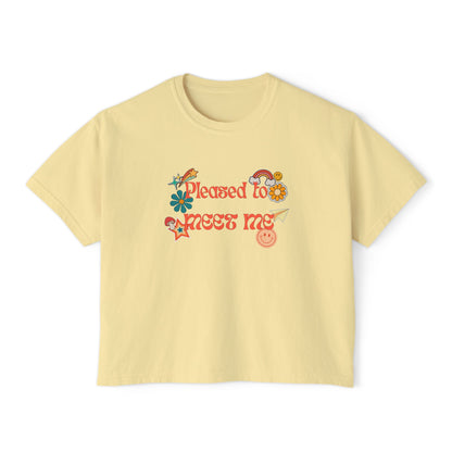 Pleased to Meet Me [Stickers] ~ Boxy Crop Tee