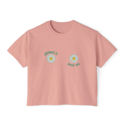 Pleased to Meet Me [Petals] ~ Boxy Crop Tee