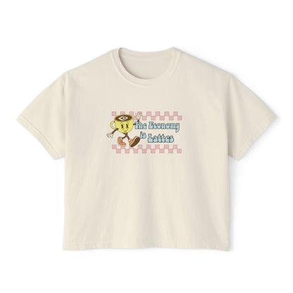 The Economy is Lattes ~ Boxy Crop Tee